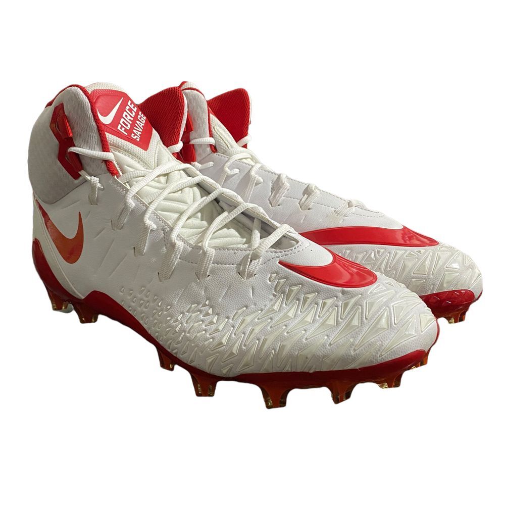 Nike Force Savage‎ Pro TD Football Cleats Men's Size 18 Red White 880144-166